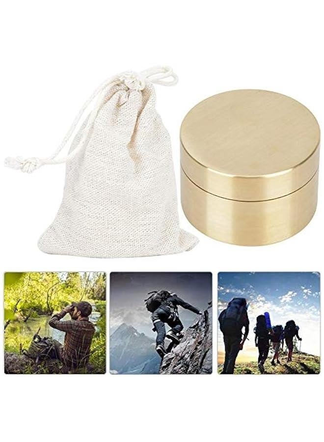Brass Pill Case , Brass Mini Pill Container , Outdoor watertight Round Shape Brass Box , Metal Jewelry Sealed Container for Outdoor Sports , Camping , Hiking and Traveling(S) - Image 3
