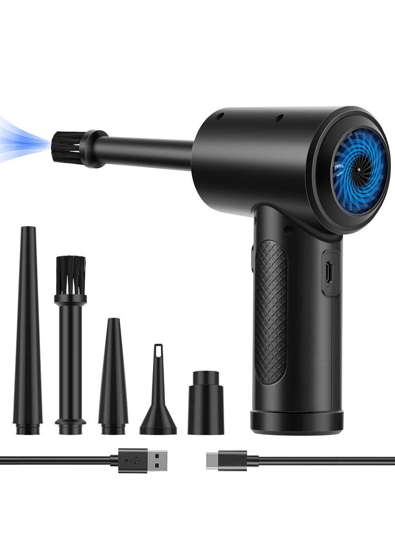 Generic Compressed Air Duster, 3 Gear to 51000RPM Electric Air Duster Portable Air Blower with LED Light, 6000mAh Rechargeable Cordless Air Duster for Computer Keyboard Fast Charge  - Image 1