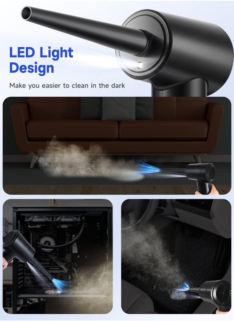 Generic Compressed Air Duster, 3 Gear to 51000RPM Electric Air Duster Portable Air Blower with LED Light, 6000mAh Rechargeable Cordless Air Duster for Computer Keyboard Fast Charge  - Image 5