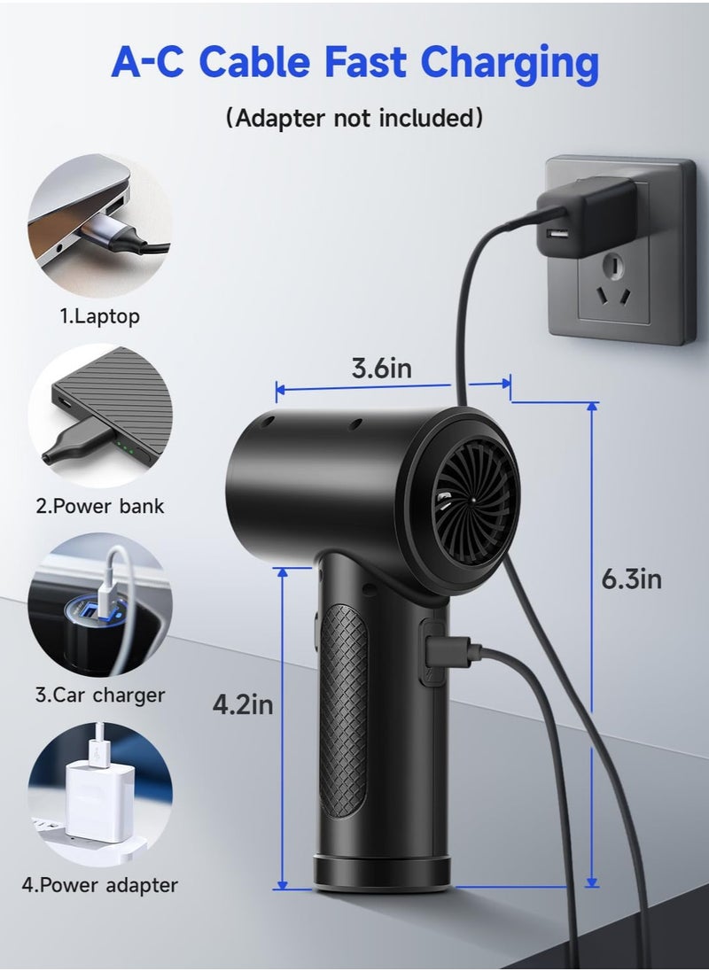 Generic - Compressed Air Duster, 3 Gear to 51000RPM Electric Air Duster Portable Air Blower with LED Light, 6000mAh Rechargeable Cordless Air Duster for Computer Keyboard Fast Charge - Image 1