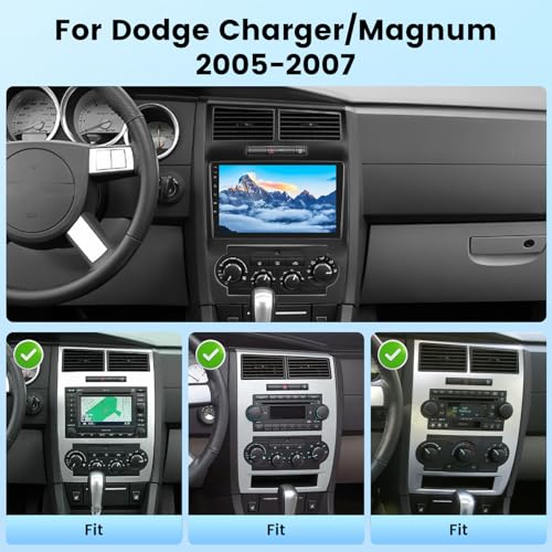 NHOPEEW [2+64G] for Dodge Charger and for Dodge Magnum 2005-2007 Android Radio with DSP - 9 inch Touchscreen Car Radio - Wireless Carplay and Android Auto, Mirror Link, WiFi, GPS, SWC + Canbus + Backup Camera - Image 2