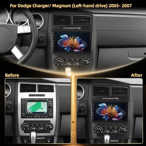 NHOPEEW [2+64G] for Dodge Charger and for Dodge Magnum 2005-2007 Android Radio with DSP - 9 inch Touchscreen Car Radio - Wireless Carplay and Android Auto, Mirror Link, WiFi, GPS, SWC + Canbus + Backup Camera - Image 3