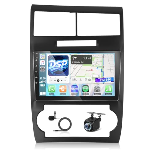 NHOPEEW [2+64G] for Dodge Charger and for Dodge Magnum 2005-2007 Android Radio with DSP - 9 inch Touchscreen Car Radio - Wireless Carplay and Android Auto, Mirror Link, WiFi, GPS, SWC + Canbus + Backup Camera - Image 1