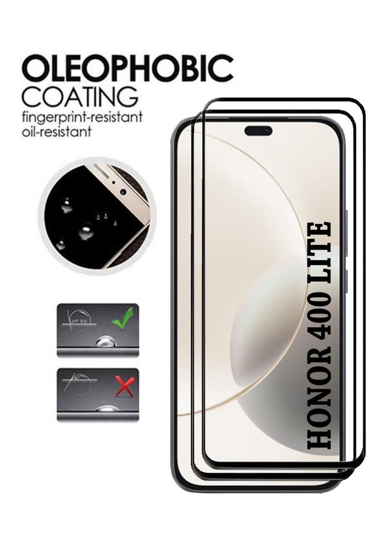 2 Pack Screen Protector for Honor 400 Lite | Tempered Glass Available in Combo Pack Compatible with Honor 400 Lite | Screen Protector Full HD Quality Tempered Glass Anti-Scratch Edge to Edge Coverage with Easy Installation Kit - Black - view 4