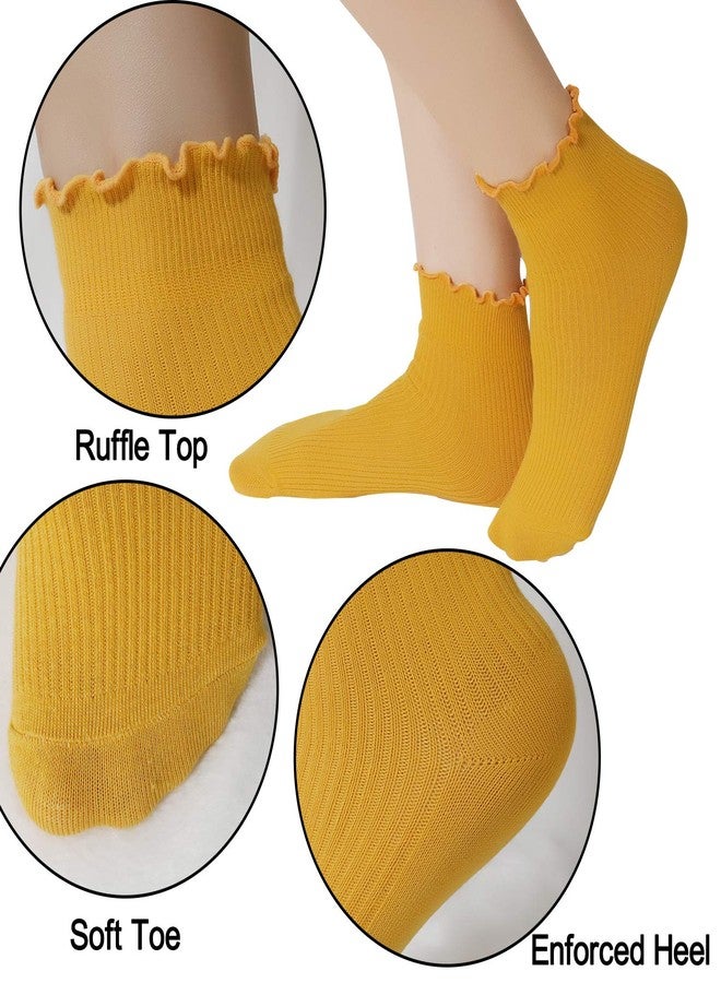 Lovful Ankle Socks for Women, Cute Ruffle Frilly Cotton Socks, Funny Novelty Socks for Women 5 Pairs - Image 3