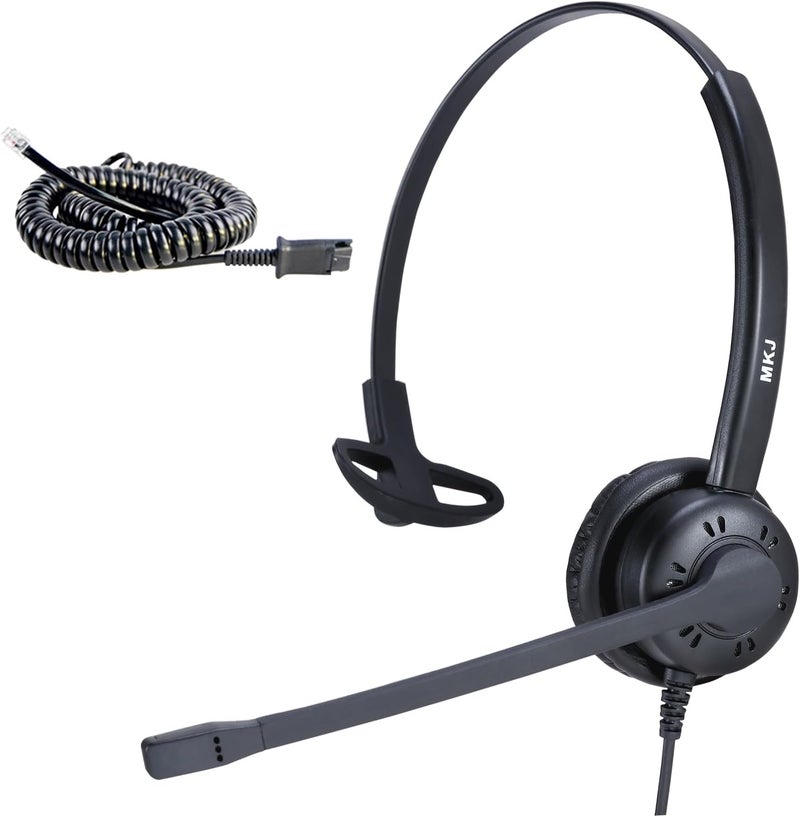 MKJ Cisco Telephone Headset with Microphone Noise Canceling Corded RJ9 Call Center Office Phone Headset for Cisco CP-7861 7942G 7941G 7945G 7960 7961G 7962G 7965G 7971G 7975G 8841 8861 9951 9971 - Image 1