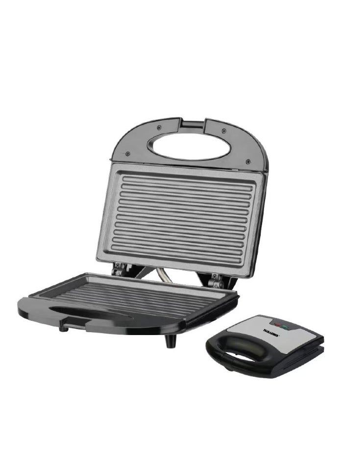 Marakoko Toaster with non-stick plates for easy cleaning. 800-watt toaster. Sandwich maker with thermally insulated handle. Sandwich toaster with locking system, power indicators, and operating light. Compact sandwich warmer. Easy-to-use sandwich maker. Sandwich toaster with thermostatic control and safety thermal cut-off. Maracoco MA-KE003 sandwich grill.  - Image 5