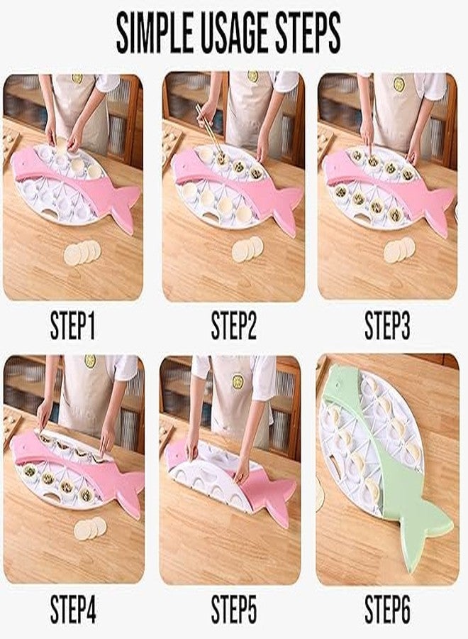 Vroxy Fish Shape Dumpling Maker 8-in-1 – Easy Momo Maker Mold, Wrap & Seal 8 Dumplings at a Time – Kitchen Gadget for Homemade Dumplings & Snacks(1Pcs) - Image 2