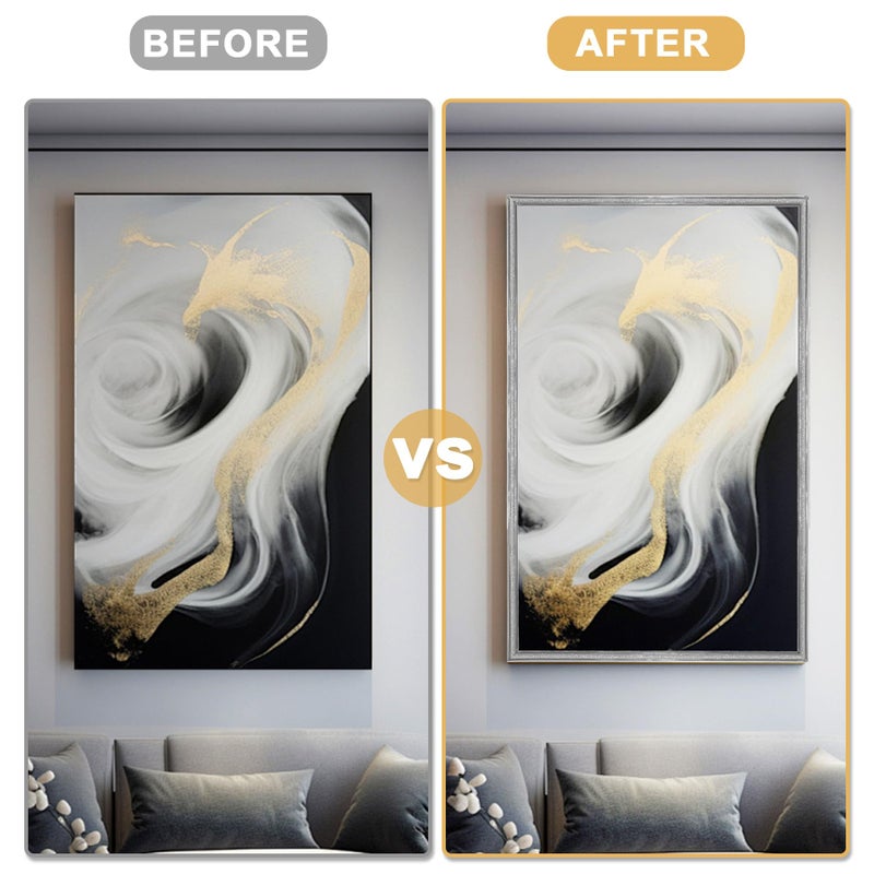 Soengsau Glittery Silver Finish Molding Trim, 196.8" L x 0.47" W Peel and Stick Decoration Strip for Ceiling, Wall, Tile Edge, Furniture Cabinet, Mirror - Image 4