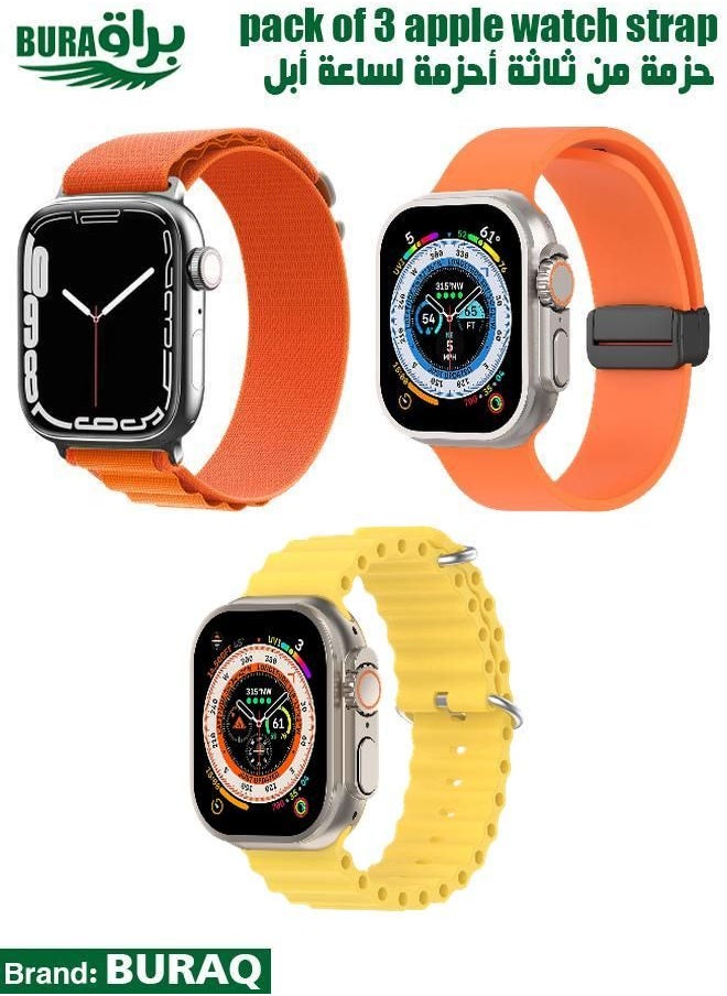 BURAQ - Apple Watch Band Strap For Apple Watch Ultra 2/Ultra 49mm, Series 10 46mm, 9/8/7 45mm, SE2/SE/6/5/4 44mm, 3/2/1 42mm - Image 1