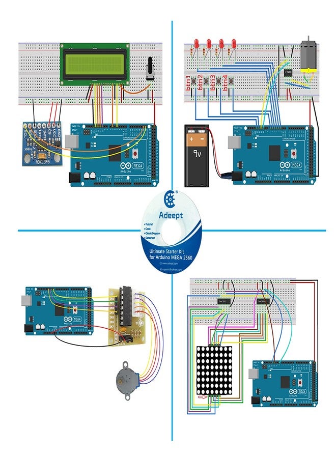 Adeept Ultimate Starter Kit Compatible with Arduino IDE Mega 2560 LCD 1602, Stepper Motor, ADXL345, Learning Kit with PDF Guidebook - Image 3