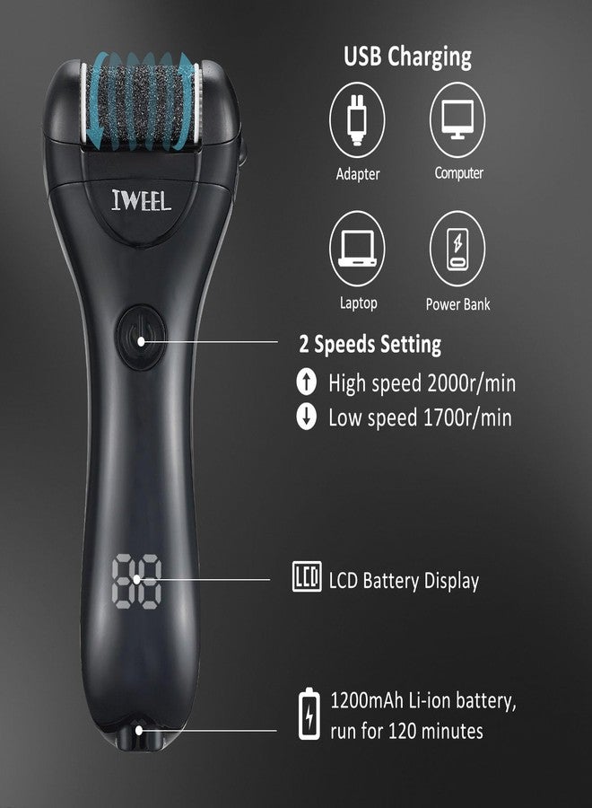 IWEEL Electric Foot Callus Remover, Rechargeable Portable Electronic Foot File Pedicure Kit, Electric Callus Remover for Feet, Pedicure Tools, Foot Scrubber File, Professional Foot Care for Dead Skin - Image 2