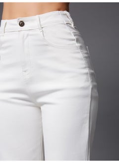 Miss Chase Miss Chase Women's Bootcut High Rise Clean Look Regular-Length Stretchable Denim Jeans (MCSS23DEN89-10-82-36, White, 36)  - Image 5