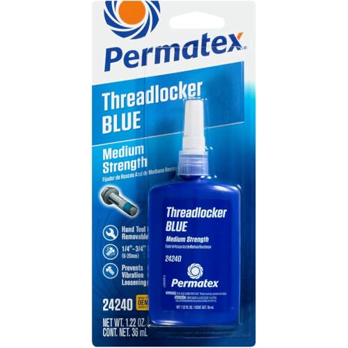 Permatex بيرماتكس 24240 لاصق خيوط أزرق متوسط القوة، لاصق خيوط وغراء براغي لمنع الفتح والتآكل، قابل للإزالة باستخدام أدوات يدوية 36 مل - Image 1