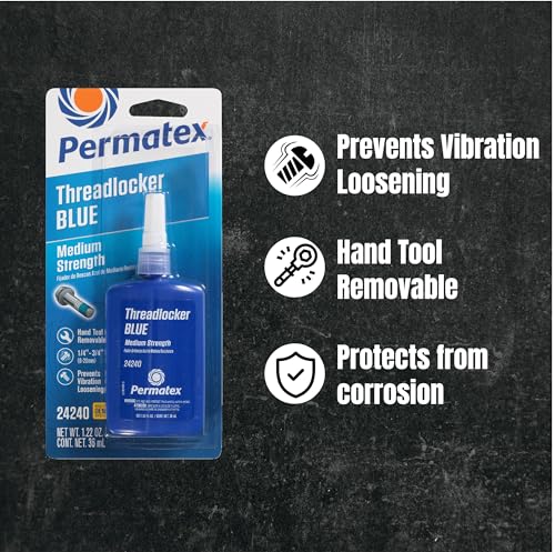 Permatex بيرماتكس 24240 لاصق خيوط أزرق متوسط القوة، لاصق خيوط وغراء براغي لمنع الفتح والتآكل، قابل للإزالة باستخدام أدوات يدوية 36 مل - Image 3