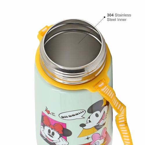 SKI Homeware TANGO Stainless Steel-304 grade Water Bottle for School, Kids favourite character prints | wide mouth | leak proof sipper | light weight | BPA Free & Food Grade - 550ML (Mickey & Friends) - Image 4