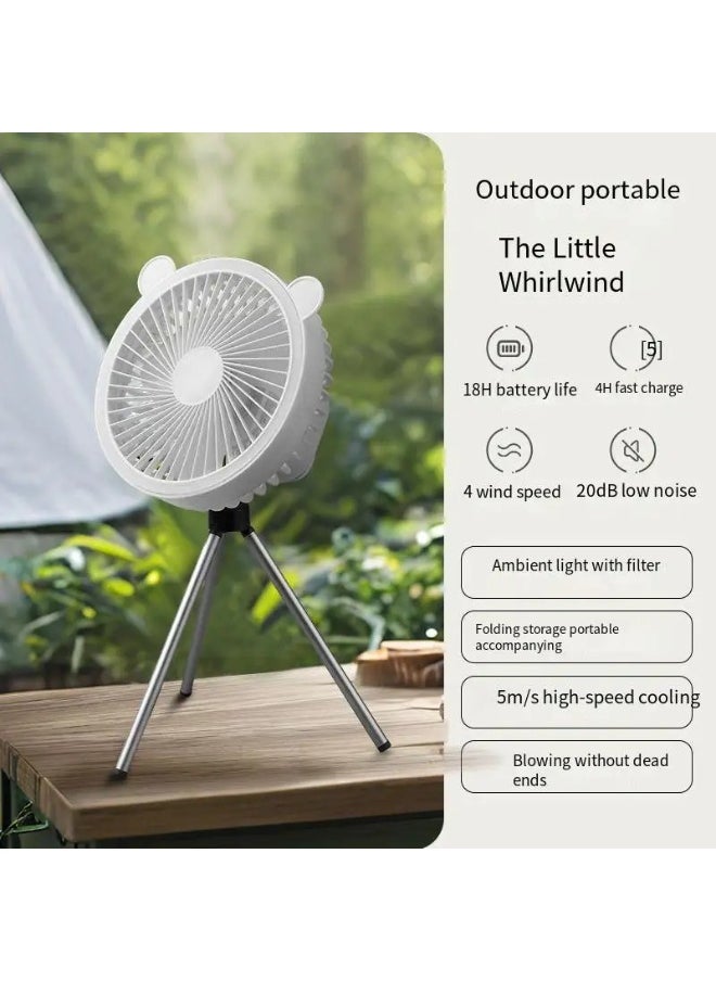 Generic - Rechargeable fan with LED light desk fan 2131 - Image 1