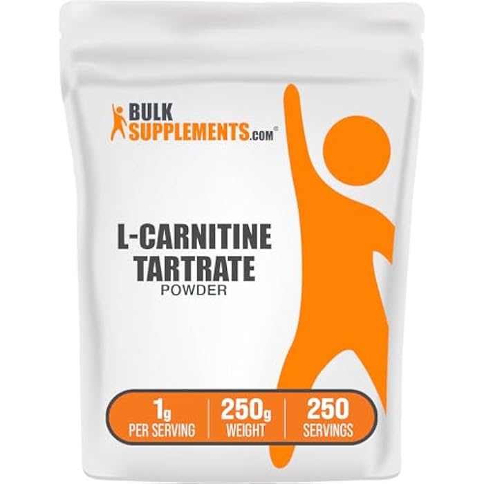 BulkSupplements.com L-Carnitine Tartrate Powder - Amino Acid Powder, Carnitine Supplement - Unflavored & Gluten Free, 1g per Serving, 250g (8.8 oz) (Pack of 1) - Image 1