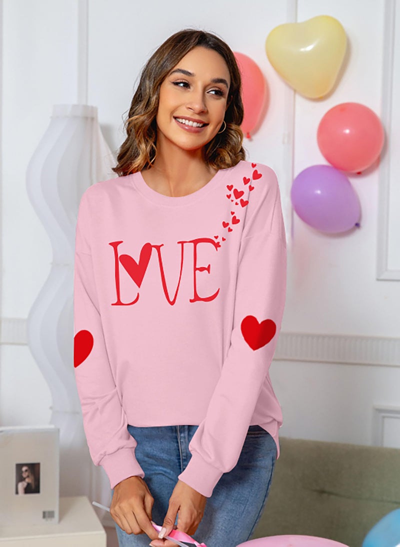 CAZYCHILD Valentines Day Shirt for Women: Love Heart Graphic Long Sleeve Valentine Pullover Tops Casual Valentines Gifts - Image 2