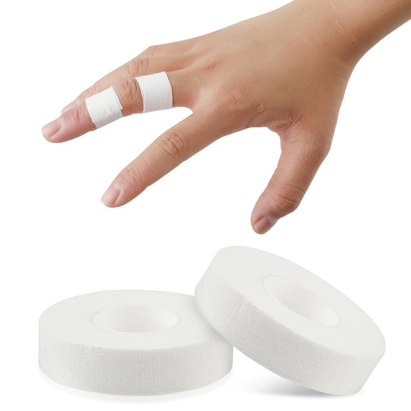COMNICO Finger Tape, White Extra Strong 0.6-Inch x 32-feet Athletic Tape for Fingers Feet Sweat Volleyball Finger Tape for Outdoor Sports Climbing Football (2) - Image 1