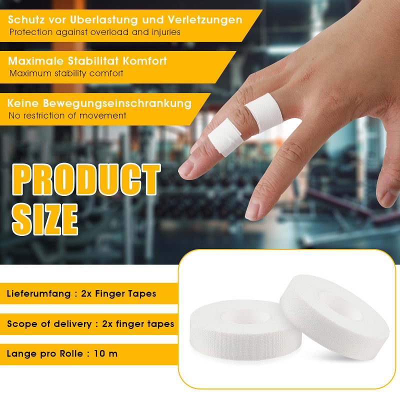 COMNICO Finger Tape, White Extra Strong 0.6-Inch x 32-feet Athletic Tape for Fingers Feet Sweat Volleyball Finger Tape for Outdoor Sports Climbing Football (2) - Image 3