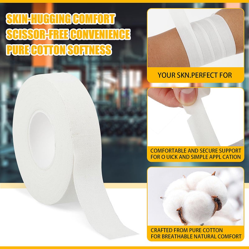 COMNICO Finger Tape, White Extra Strong 0.6-Inch x 32-feet Athletic Tape for Fingers Feet Sweat Volleyball Finger Tape for Outdoor Sports Climbing Football (2) - Image 5