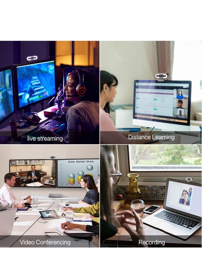 4K Webcam, Web Camera with Microphone and Fill Light, HD Autofocus Computer Camera with Privacy Cover and Tripod Stand Streaming Webcam,PlugPlay USB Wbcam for Pc Laptop Desktop Video Calling - Image 2