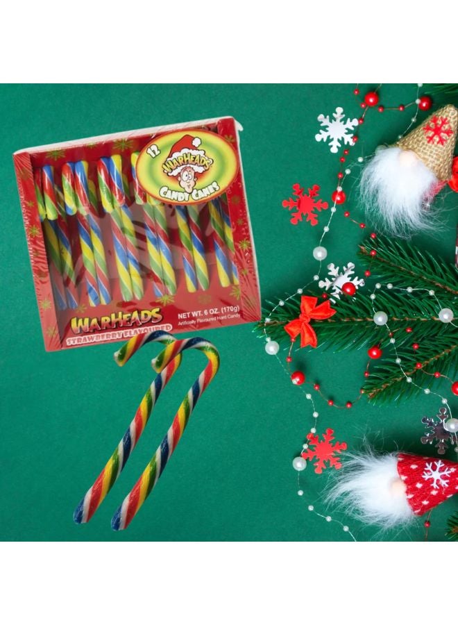 Warheads Super Sour Strawberry Candy Canes 170g (12 Pcs) - Image 3