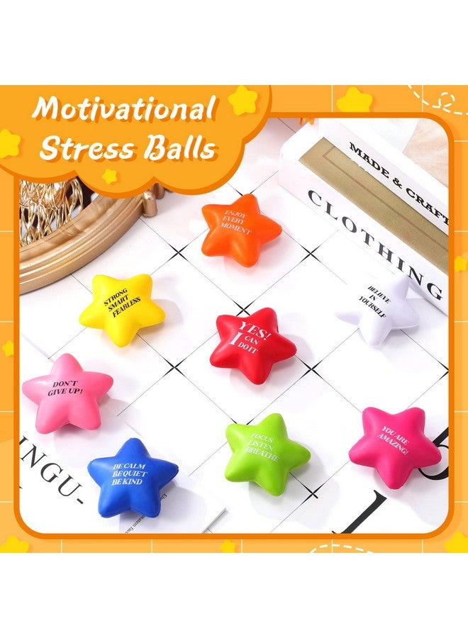 Sratte 60 Pcs Motivational Stress Ball For Kids Adults Star Stress Ball With Quotes Assorted Colors Small Stress Relief Balls Mini Motivational Stress Balls Inspirational Foam Ball (Multi Colors) - Image 4
