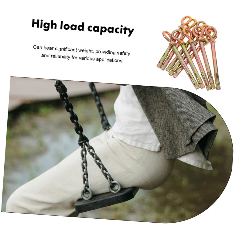 10pcs Heavy Duty Zinc Galvanized Eye Bolts Ring Hooks for Concrete Expansion - Image 4