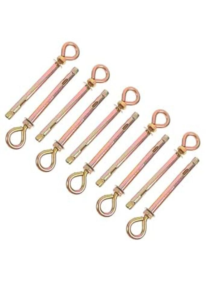 10pcs Heavy Duty Zinc Galvanized Eye Bolts Ring Hooks for Concrete Expansion - Image 1