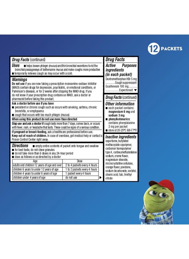 MUCINEX مذيب بلغم للأطفال ومثبط للسعال، ميني ميلتس، كريمة البرتقال، 12 حبة (قد يختلف التغليف) - Image 3