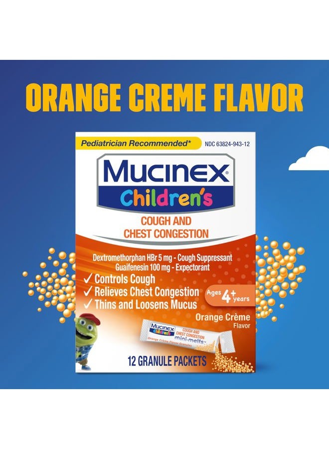 MUCINEX مذيب بلغم للأطفال ومثبط للسعال، ميني ميلتس، كريمة البرتقال، 12 حبة (قد يختلف التغليف) - Image 5