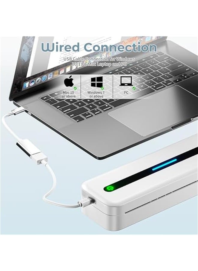 phomemo M832 Portable Printer, Upgrade Portable Printers Wireless for Travel, Bluetooth Inkless Printer Support 8.5'' x 11'' US Letter, Mobile Thermal Printer Compatible with Phone  Laptop, 300dpi - Image 5