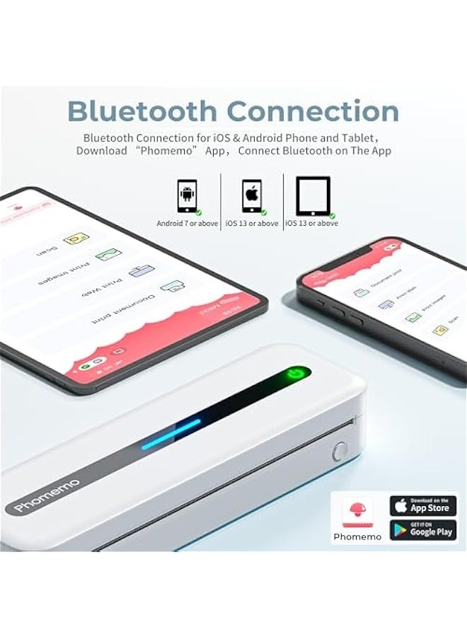 phomemo M832 Portable Printer, Upgrade Portable Printers Wireless for Travel, Bluetooth Inkless Printer Support 8.5'' x 11'' US Letter, Mobile Thermal Printer Compatible with Phone  Laptop, 300dpi - Image 4