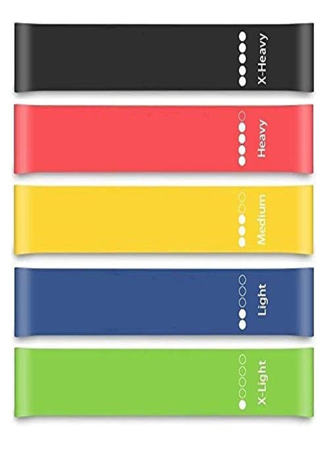 I K IMPEX Natural Rubber Resistance Bands Set for Men and Women, Pack of 5 Different Levels Elastic Band for Home Gym Long Exercise Workout Great Fitness Equipment for Training, Yoga - Image 1