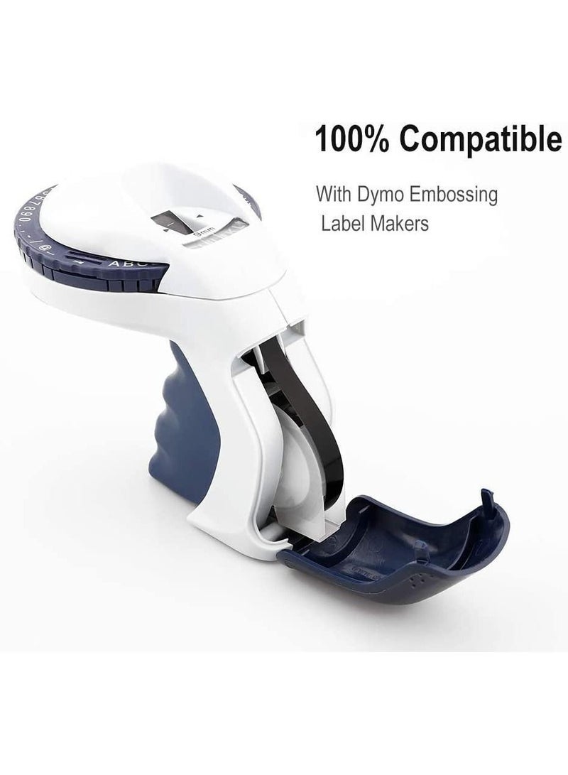 Y&D Plastic 3D Embossing Label Tape Self-Adhesive Compatible for Dymo Makers Organizer Xpress Pro 12965 DYM 12966 Old Rotex Embosser Office Mate II,3/8 Inch X 9.8 Ft  - Image 2