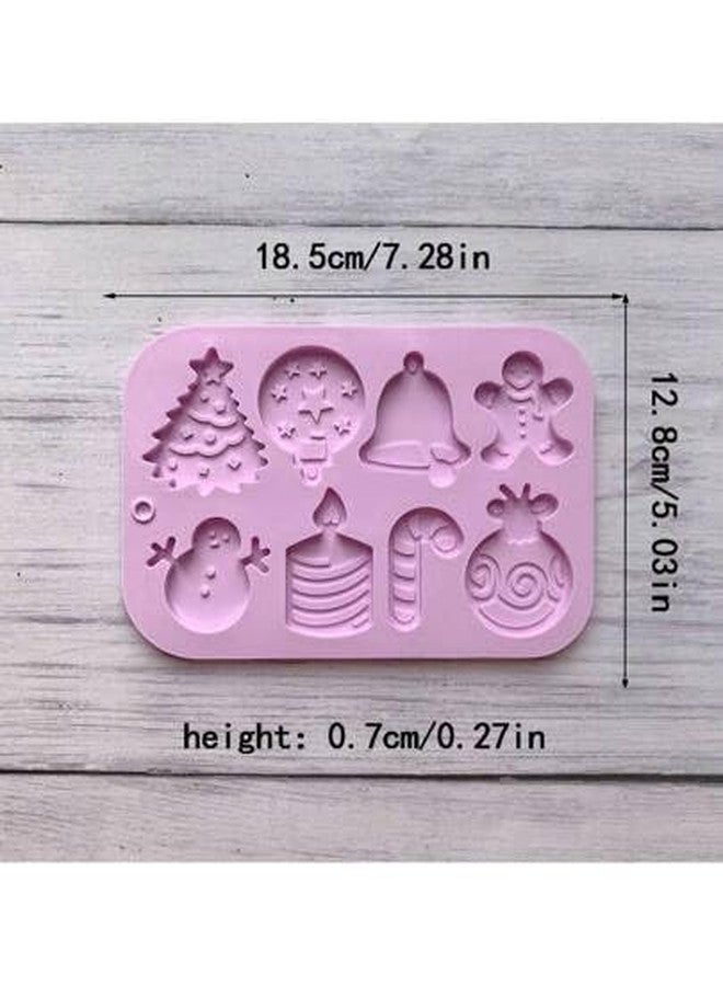 BITSKY INDIA 8 Cavity Christmas Candy Molds Christmas Chocolate Molds Xmas Tree Snowman Snowflakes Socks Bells Santa Hat Baking gummyMold for Making Chocolate Candy - Image 3