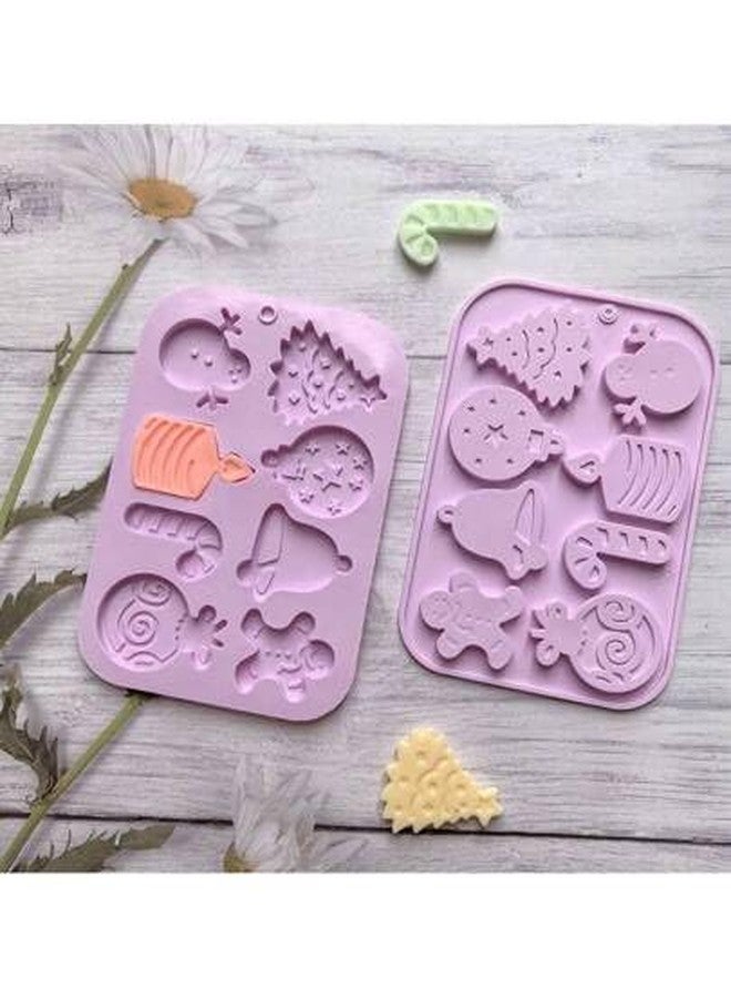 BITSKY INDIA 8 Cavity Christmas Candy Molds Christmas Chocolate Molds Xmas Tree Snowman Snowflakes Socks Bells Santa Hat Baking gummyMold for Making Chocolate Candy - Image 5