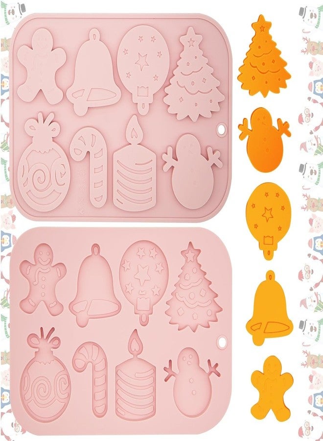 BITSKY INDIA 8 Cavity Christmas Candy Molds Christmas Chocolate Molds Xmas Tree Snowman Snowflakes Socks Bells Santa Hat Baking gummyMold for Making Chocolate Candy - Image 1