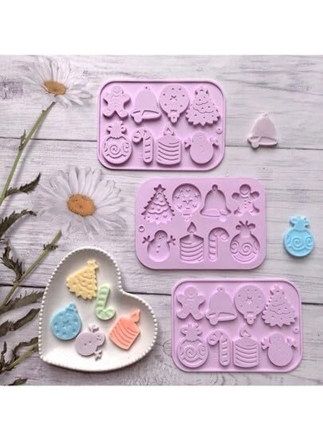 BITSKY INDIA 8 Cavity Christmas Candy Molds Christmas Chocolate Molds Xmas Tree Snowman Snowflakes Socks Bells Santa Hat Baking gummyMold for Making Chocolate Candy - Image 4