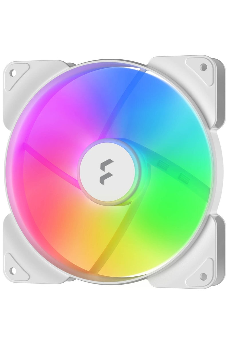Fractal Design Aspect 14 RGB 140mm Case Fan, White Frame, Rifle Bearing, 1000 RPM, 41 CFM, 19.5 dBA, 3-Pin Connector + 5V ARGB, Daisy-Chain Support, Anti-Vibration Pads, ARGB Hub LEDs | FD-F-AS1-1408 - Image 1