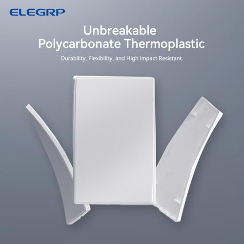 ELEGRP Blank Wall Plate Cover, 1-Gang Screwless Blank Outlet Plate, Mid-Size 4.88" x 3.13" Unbreakable Thermoplastic Blank Faceplate Cover for Unused Outlets/Switches, UL Listed (1 Pack, Matte White) - Image 4