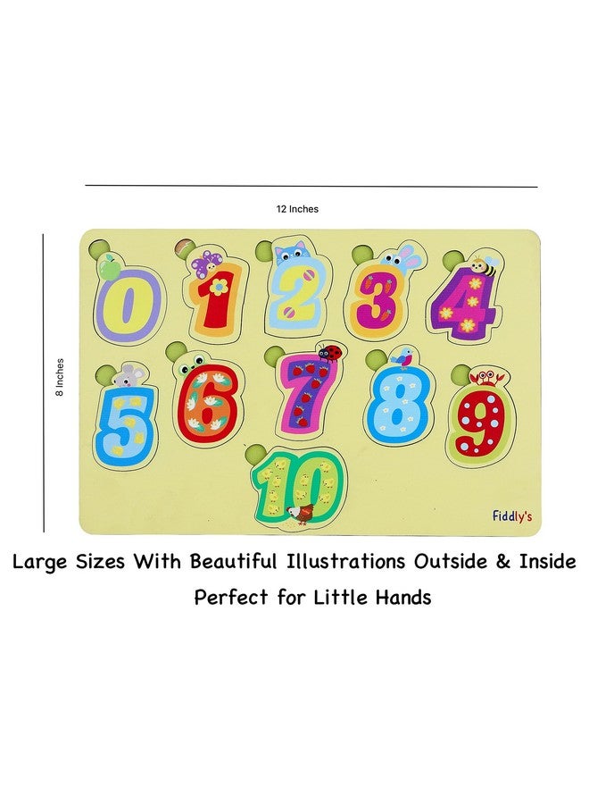 Fiddlys Fiddly's Wooden Learning Educational Puzzle 12 inch x 8 Inch Large Puzzle Toy for Kids & Children Age 4+ (Numbers) - Image 3