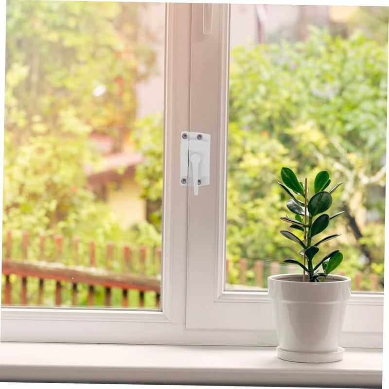 White Sliding Window Sash Lock Durable Security Lock for Double Hung Windows Easy Installation - Image 5