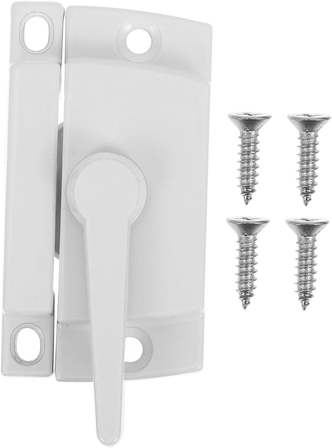 White Sliding Window Sash Lock Durable Security Lock for Double Hung Windows Easy Installation - Image 1