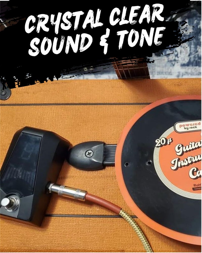 Powered By Rock Guitar Cable for Electric Guitar & Bass - 20ft Instrument Cable - No Buzzing or Tangles - 1/4 Inch Male to Male Inputs with a Right Angle Jack On One End to Secure Your Amp Cord - Image 5