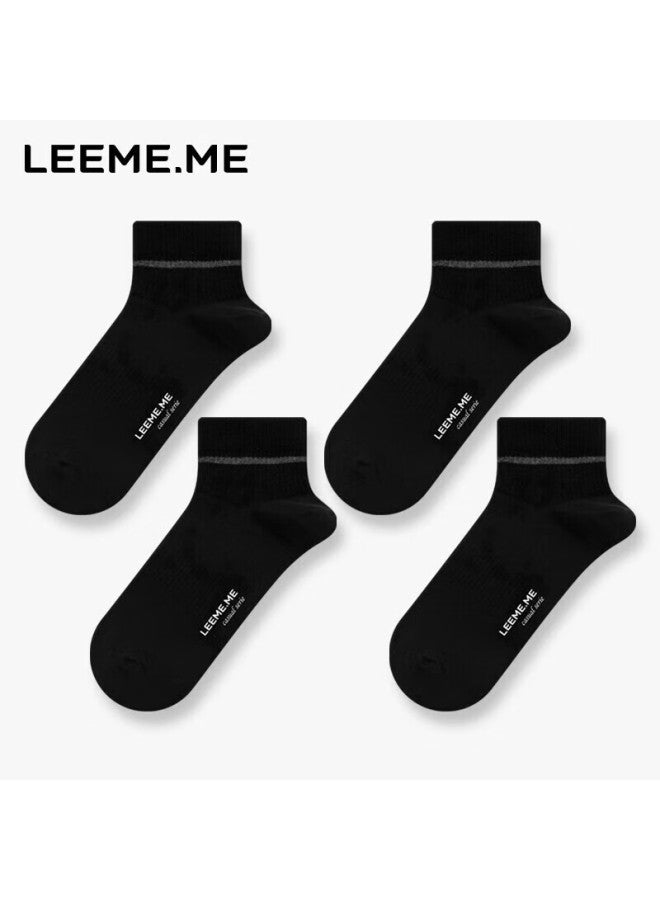 Leeme.me Li Mi Socks For Men, Spring And Summer Men's Socks, Moisture-wicking Breathable Men's Socks, Short Socks, Mesh Socks, 4 Black - Image 1