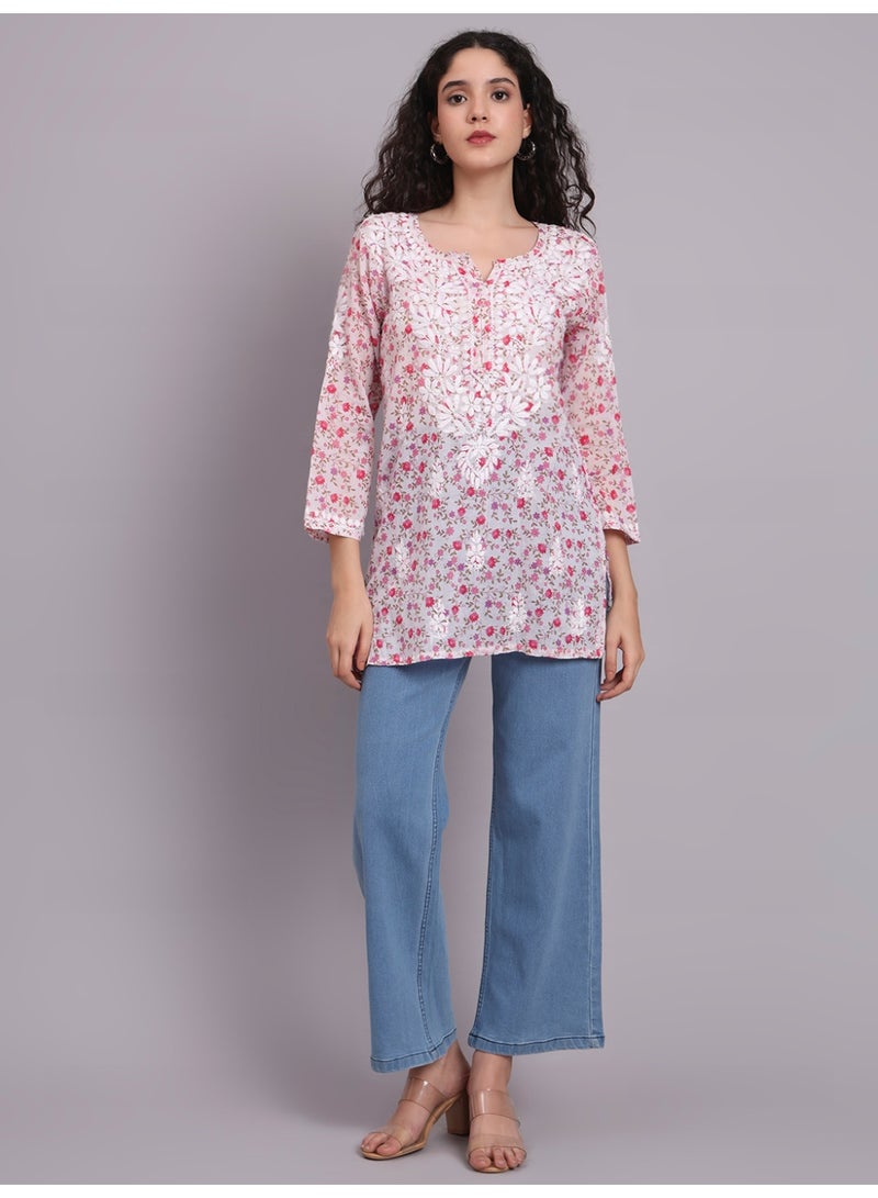 الايا كرتي مطرزة يدوياً بالقطن شيكانكاري - Image 4