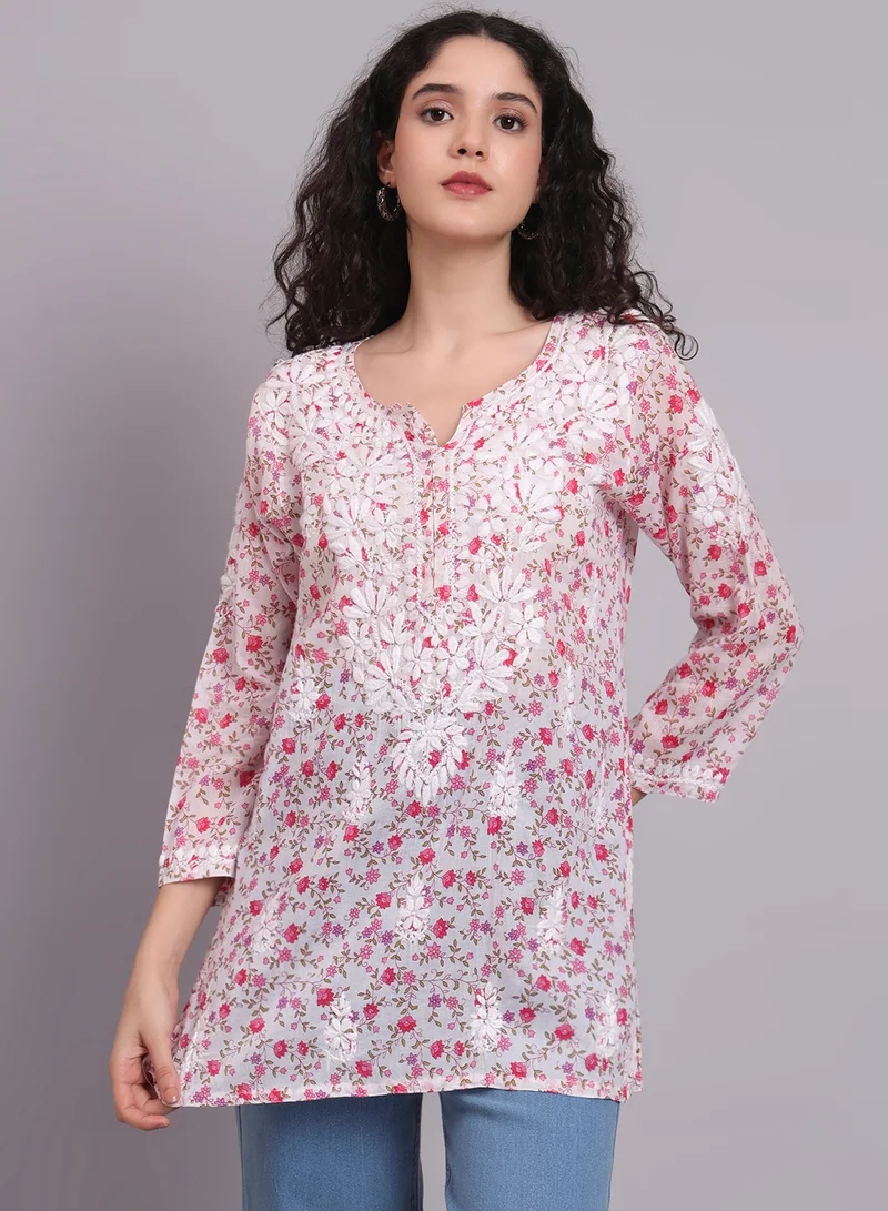 الايا كورتي قطن شيكانكاري مطرز يدويًا-AL4073